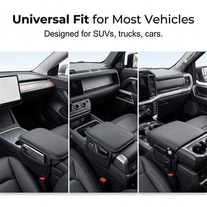 🚗Car Center Console Armrest Cover with Side Storage Pockets, Soft Protective Cushion Organizer