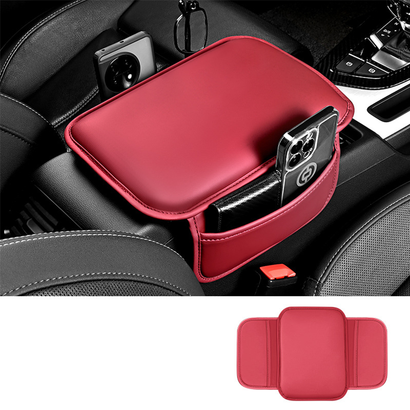 🚗Car Center Console Armrest Cover with Side Storage Pockets, Soft Protective Cushion Organizer