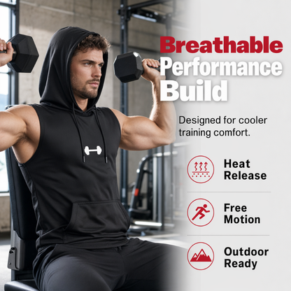 🏃‍♂️Sleeveless Gym Hoodie – Full range of motion & cool comfort – Move without limits.