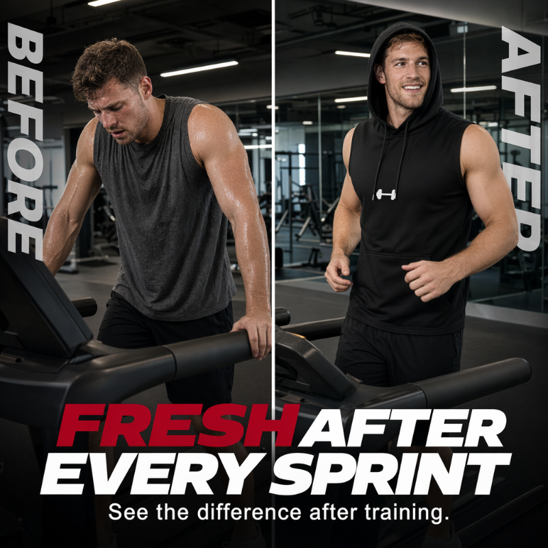 🏃‍♂️Sleeveless Gym Hoodie – Full range of motion & cool comfort – Move without limits.