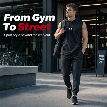 🏃‍♂️Sleeveless Gym Hoodie – Full range of motion & cool comfort – Move without limits.