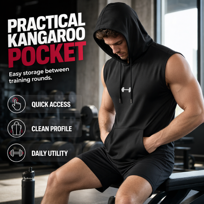 🏃‍♂️Sleeveless Gym Hoodie – Full range of motion & cool comfort – Move without limits.