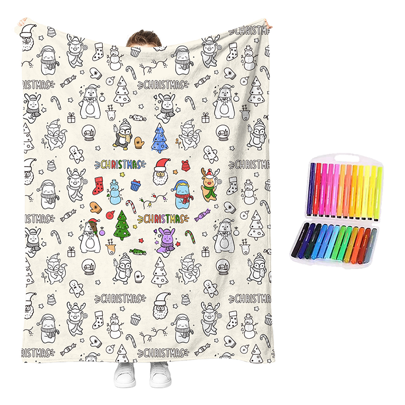 🎨✨Creative Cozy Coloring Blanket Kit – DIY Art & Relaxation Activity