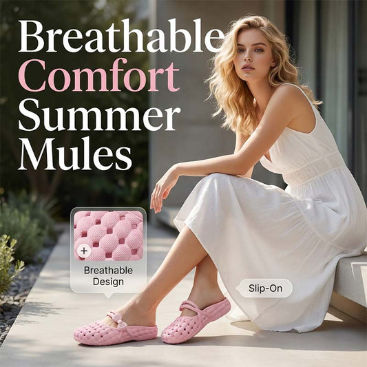 👡 Breathable Bow Mules – Cloud-Soft Slip-Ons ☁️