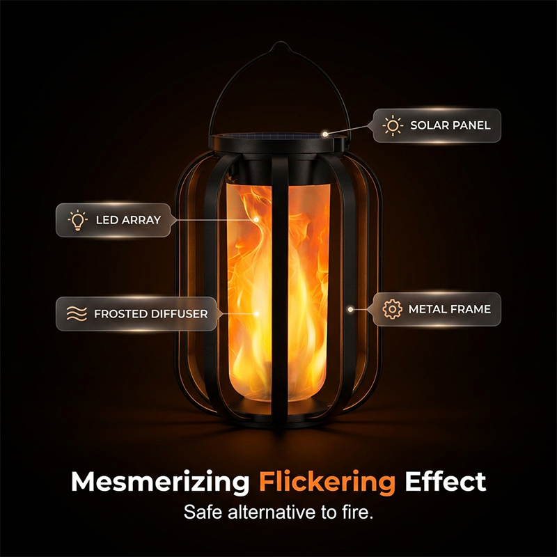 🔥🏮Must-have item for warm ambient vibes！✨️Solar Flickering Flame Lantern