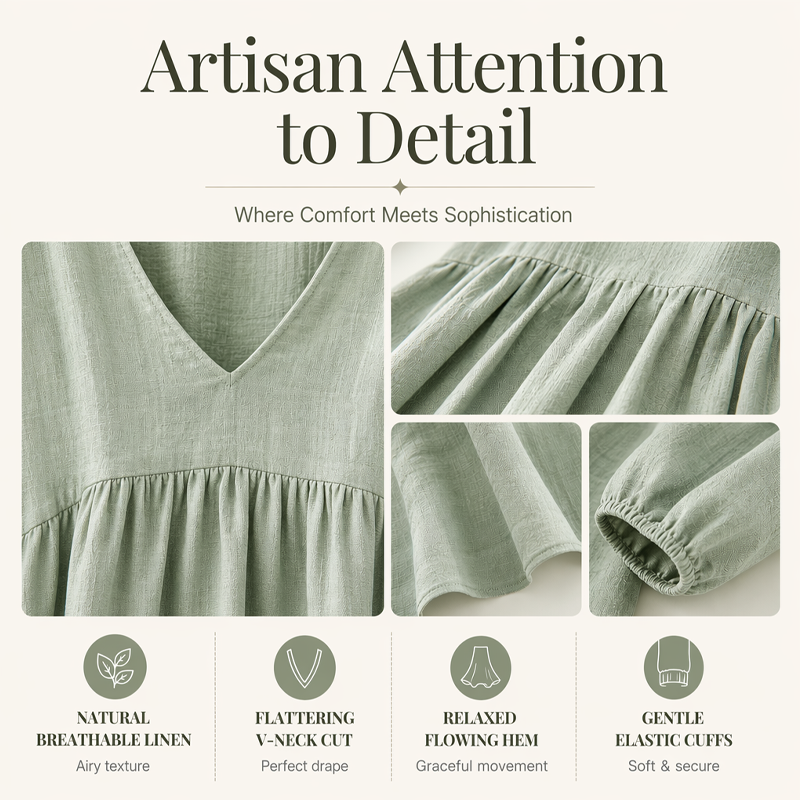 Women's V-Neck Pleated Maxi Dress