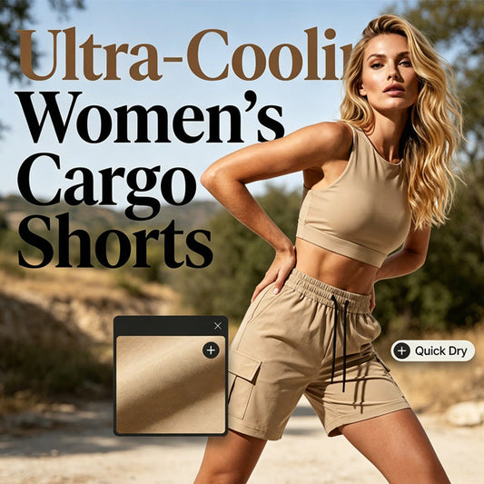 Women's Elastic Waist Cargo Shorts with Pockets