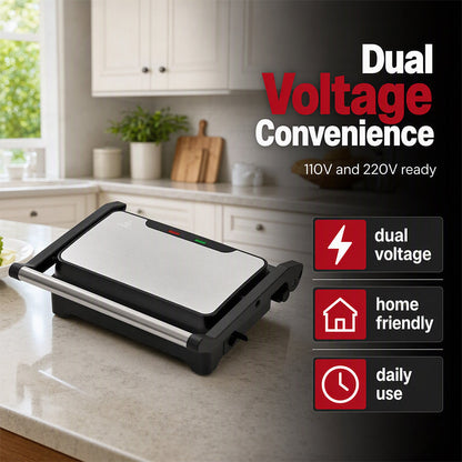 🍳Electric Sandwich Press and Panini Maker with 180‑Degree Flat Grill, Fast‑Heating Non‑Stick Indoor Countertop Grill for Steak, Burgers & Toasted Sandwiches