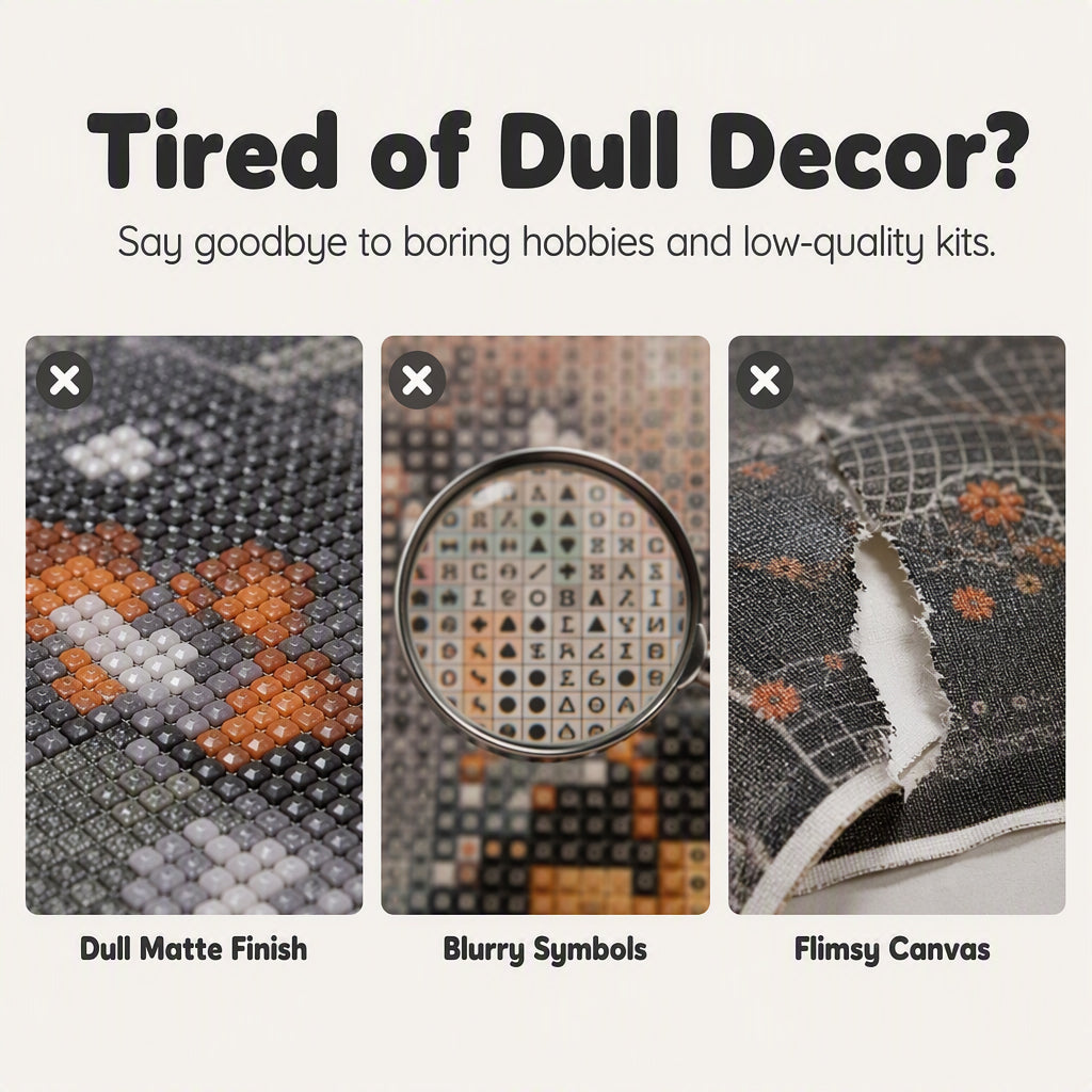 👻Halloween Cute Ghost DIY Diamond Art Kit – 5D Full Drill, HD Waterproof Canvas & Gothic Lace Design 🎃