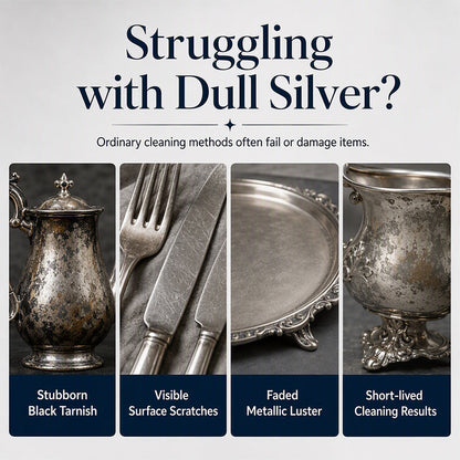 Anti‑Tarnish Silver Polish Cream, 3‑in‑1 Clean Polish Protect Silver Care Cream, Gentle Polishing Cream Restores Bright Luster for Silverware, Silver Heirlooms & Silver Ornaments