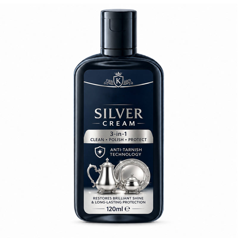 Anti‑Tarnish Silver Polish Cream, 3‑in‑1 Clean Polish Protect Silver Care Cream, Gentle Polishing Cream Restores Bright Luster for Silverware, Silver Heirlooms & Silver Ornaments