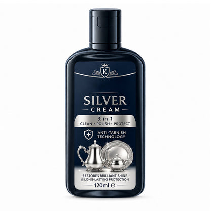 Anti‑Tarnish Silver Polish Cream, 3‑in‑1 Clean Polish Protect Silver Care Cream, Gentle Polishing Cream Restores Bright Luster for Silverware, Silver Heirlooms & Silver Ornaments