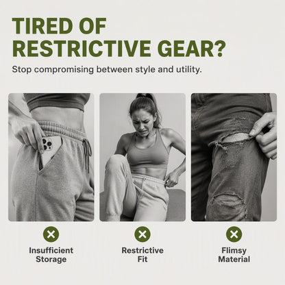 💥 More Pockets, More Freedom | Women's Stretch High-Waist Cargo Joggers