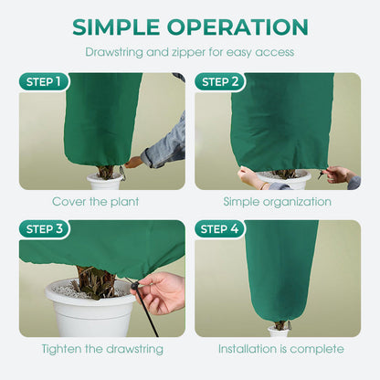Freeze Protection Winter Plant Cover with Zipper & Drawsting