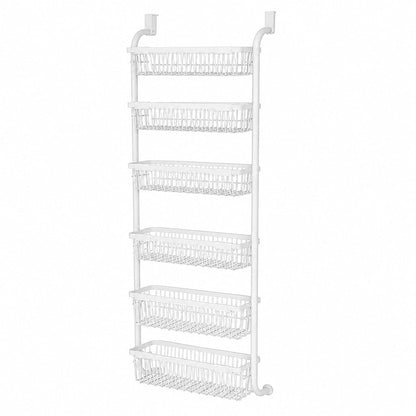 🚪Over the Door Hanging Organizer – Drill-Free Installation, Multi-Tier Carbon Steel Baskets & Space-Saving Design – Practical Storage for Any Room 🧺
