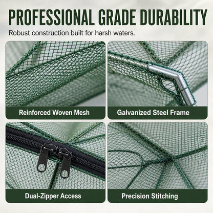 ⏳Time-Limited Special⏰Collapsible Fishing Trap Net with Multi Entrances🎣