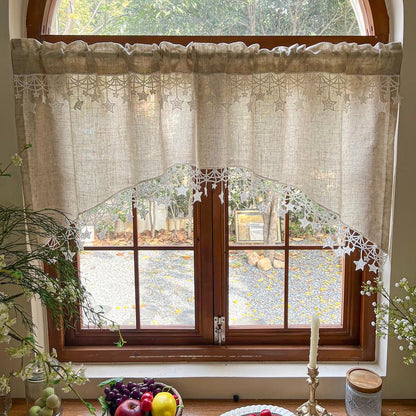 ⏳Limited-time 50% off💥Versatile Country Style Curtain with Star Lace Trim⭐️