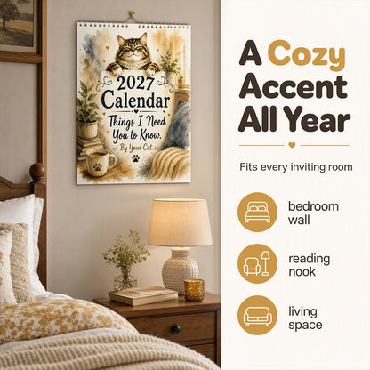 🐱2027 A Cats Life Wall Calendar – Monthly Cute Cat Photos, Large Date Grid, Holiday Markings, Thick Paper, Hang-Anywhere Home & Office Decor ✨