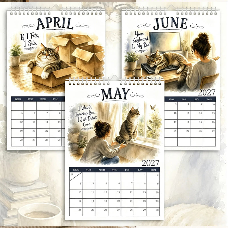 🐱2027 A Cats Life Wall Calendar – Monthly Cute Cat Photos, Large Date Grid, Holiday Markings, Thick Paper, Hang-Anywhere Home & Office Decor ✨