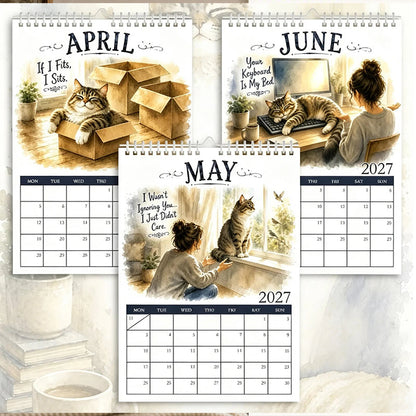 🐱2027 A Cats Life Wall Calendar – Monthly Cute Cat Photos, Large Date Grid, Holiday Markings, Thick Paper, Hang-Anywhere Home & Office Decor ✨