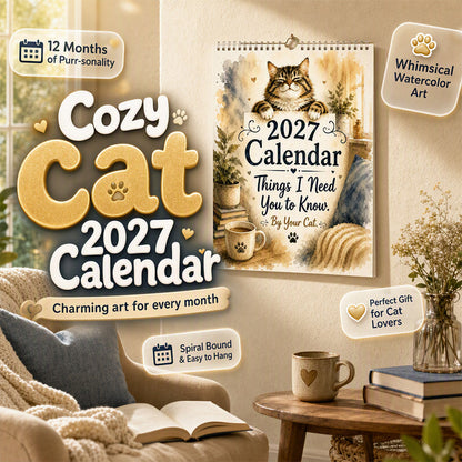 🐱2027 A Cats Life Wall Calendar – Monthly Cute Cat Photos, Large Date Grid, Holiday Markings, Thick Paper, Hang-Anywhere Home & Office Decor ✨