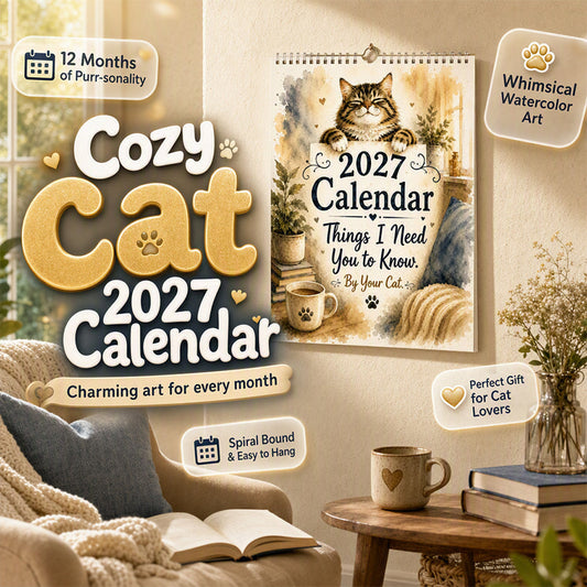 🐱2027 A Cats Life Wall Calendar – Monthly Cute Cat Photos, Large Date Grid, Holiday Markings, Thick Paper, Hang-Anywhere Home & Office Decor ✨