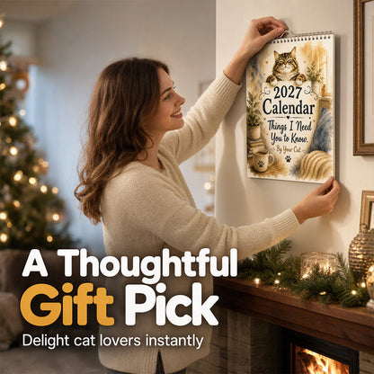 🐱2027 A Cats Life Wall Calendar – Monthly Cute Cat Photos, Large Date Grid, Holiday Markings, Thick Paper, Hang-Anywhere Home & Office Decor ✨