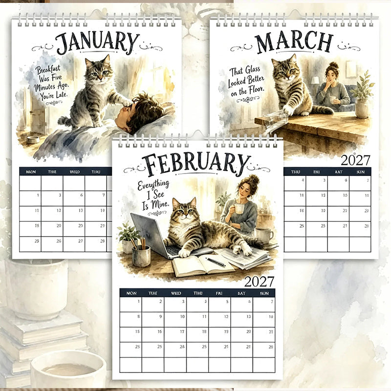 🐱2027 A Cats Life Wall Calendar – Monthly Cute Cat Photos, Large Date Grid, Holiday Markings, Thick Paper, Hang-Anywhere Home & Office Decor ✨