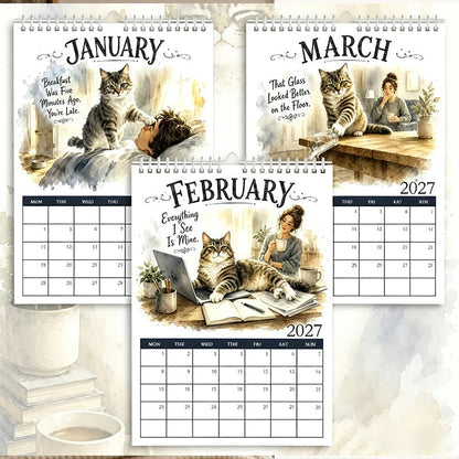 🐱2027 A Cats Life Wall Calendar – Monthly Cute Cat Photos, Large Date Grid, Holiday Markings, Thick Paper, Hang-Anywhere Home & Office Decor ✨