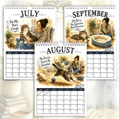 🐱2027 A Cats Life Wall Calendar – Monthly Cute Cat Photos, Large Date Grid, Holiday Markings, Thick Paper, Hang-Anywhere Home & Office Decor ✨