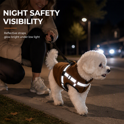 Winter Coat for Dogs – Built-In Harness & Reflective Strips ✨