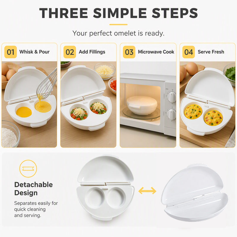 ⏳Time-Limited Special⏰2-in-1 Omelet Maker & Egg Cup Cooker