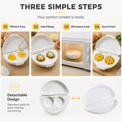 ⏳Time-Limited Special⏰2-in-1 Omelet Maker & Egg Cup Cooker