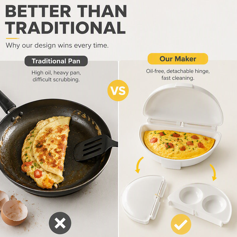⏳Time-Limited Special⏰2-in-1 Omelet Maker & Egg Cup Cooker