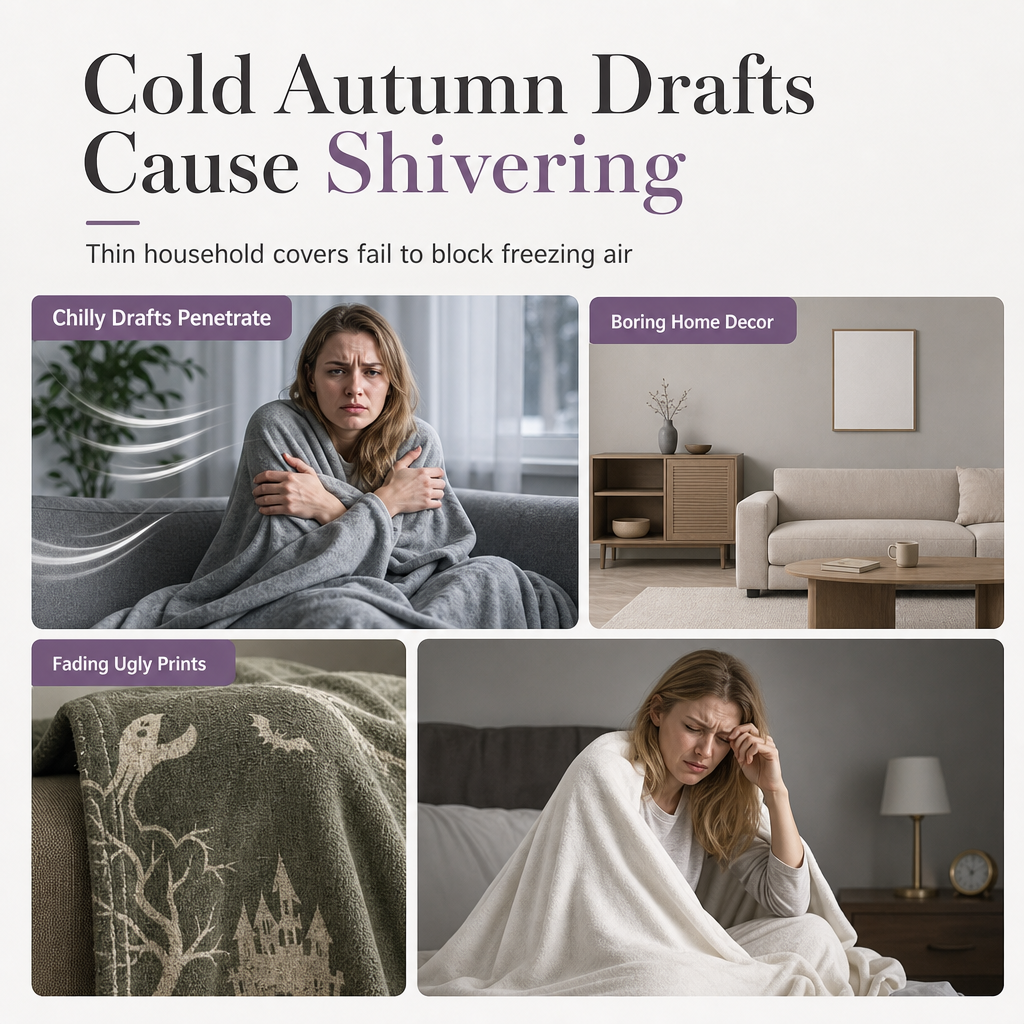 🎃 Retro Halloween Skull Flannel Throw – Plush Warm Velvety Softness, Vivid Spooky Digital Print & Double-Stitched Durable Edge – Cozy Warmth for Home & Naps 🛋️