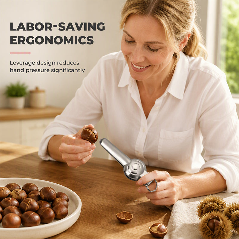 🌰 Stainless Steel Chestnut Cracker – Open Chestnuts Easily with a Handy Lever-Assisted Design ✨