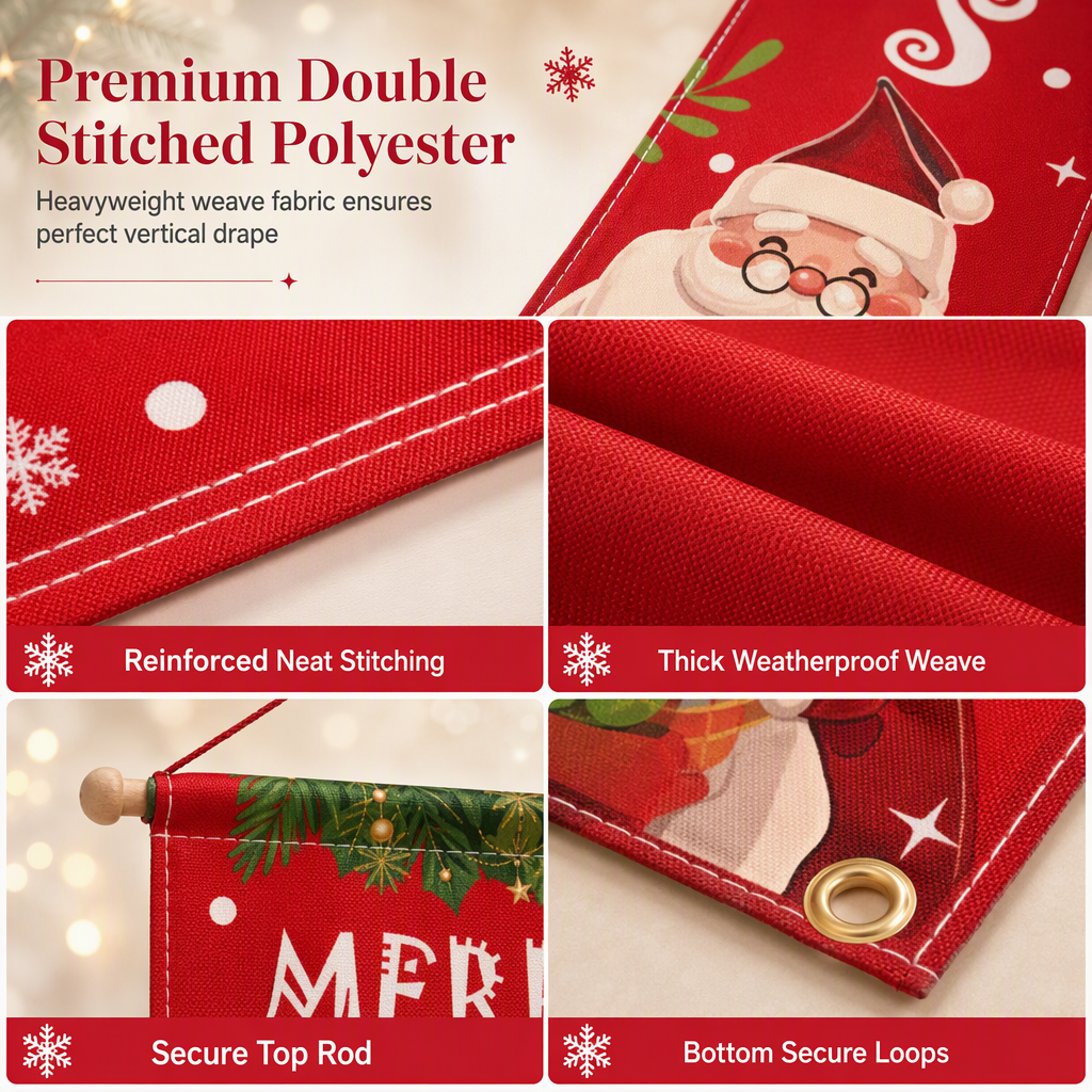 ✨Christmas and Halloween Door Couplet Banners Oxford Cloth Hanging Flags Door Curtain 30x180cm