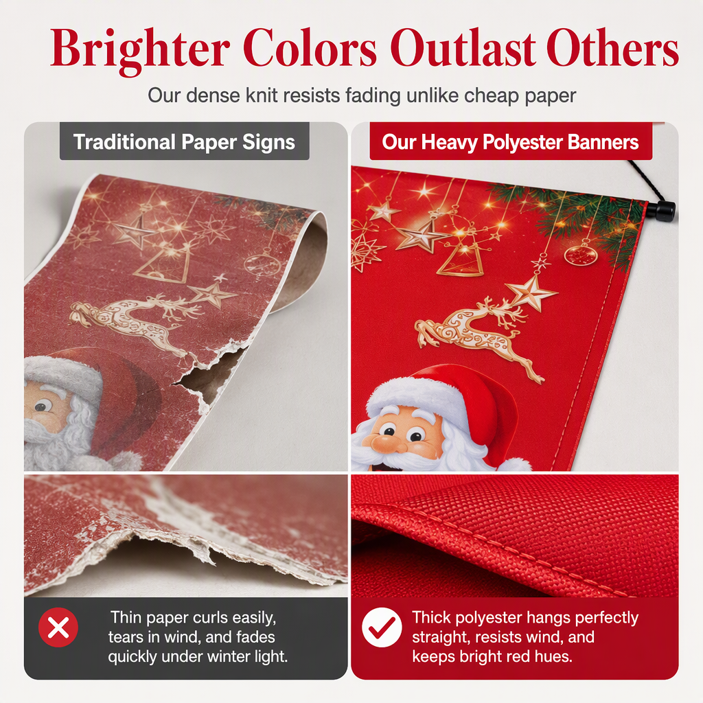 ✨Christmas and Halloween Door Couplet Banners Oxford Cloth Hanging Flags Door Curtain 30x180cm