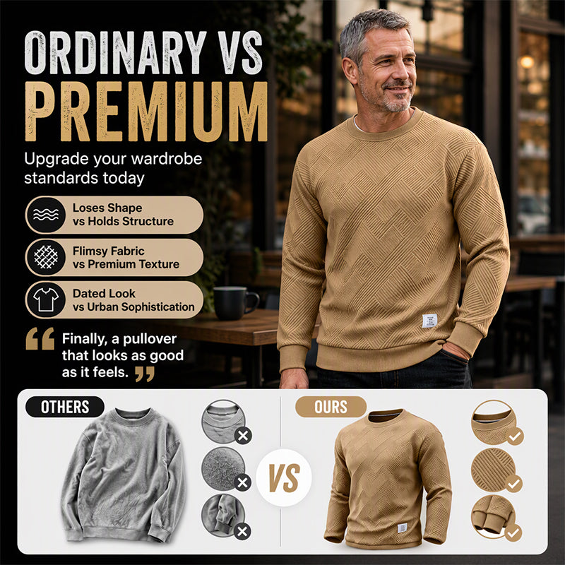 💥Men's Casual Jacquard Crewneck Sweatshirt