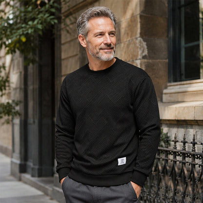 💥Men's Casual Jacquard Crewneck Sweatshirt