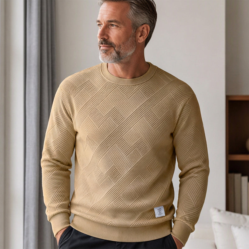 💥Men's Casual Jacquard Crewneck Sweatshirt