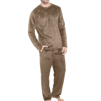 🌙 All-Night Warmth, Soft Velvet Feel | Men's Cozy Thermal Velvet Pajama Set🔥