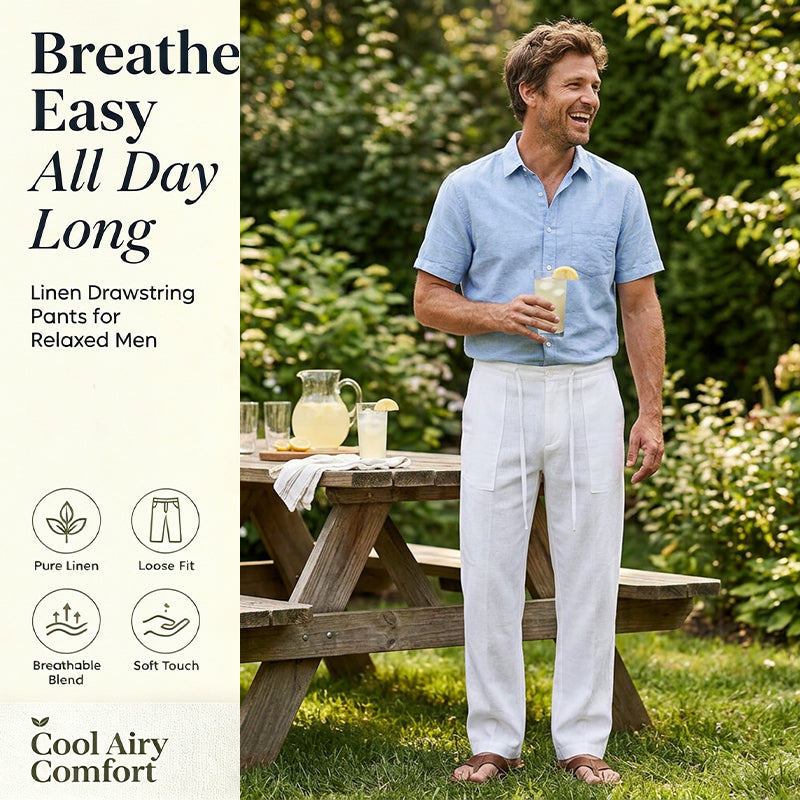 👖 Men's Casual Pants – Elastic Waist, Cotton Blend, Relaxed Fit 🍂