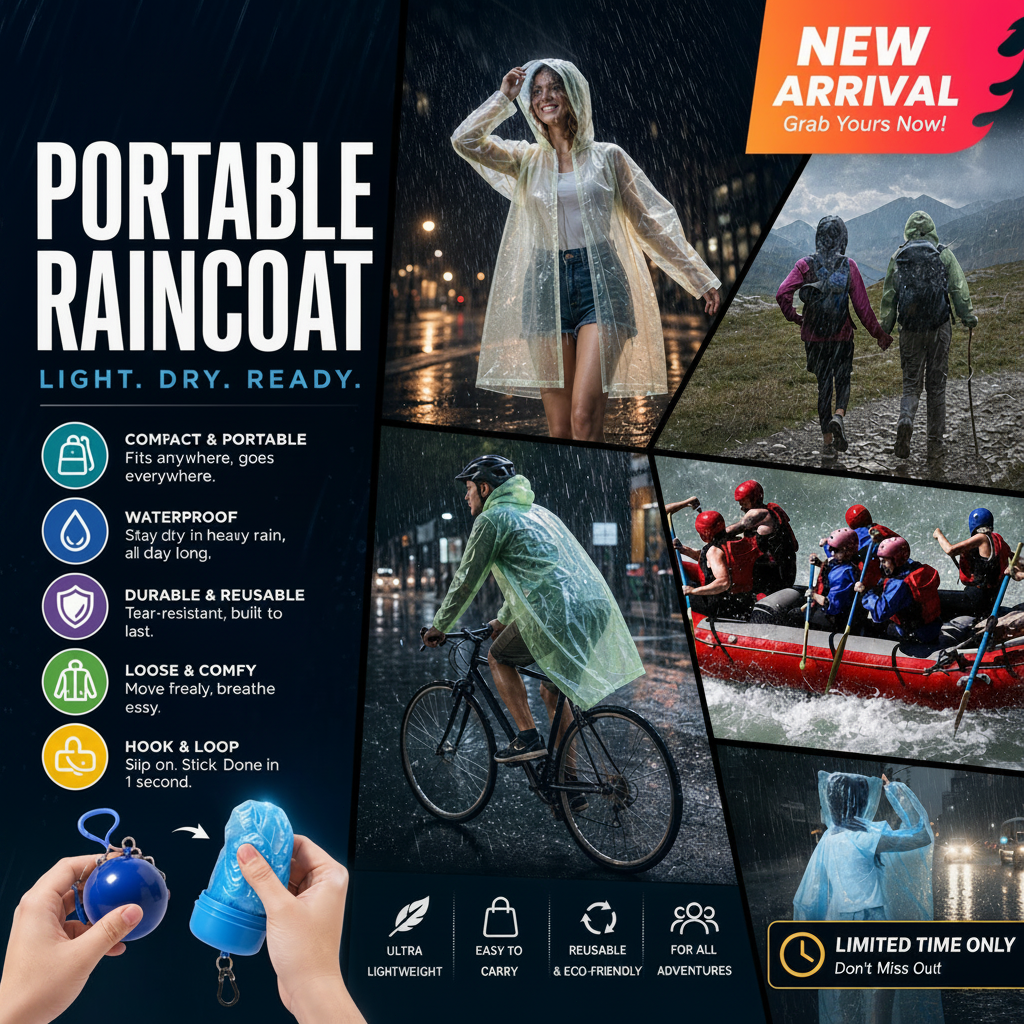 ⏳Time-Limited Special⏰Mini Ball Shape Disposable Raincoat – Ultra‑compact ball packaging fits in any bag, purse or glove box. Waterproof & easy to use – always ready for sudden showers! 🌧️✨